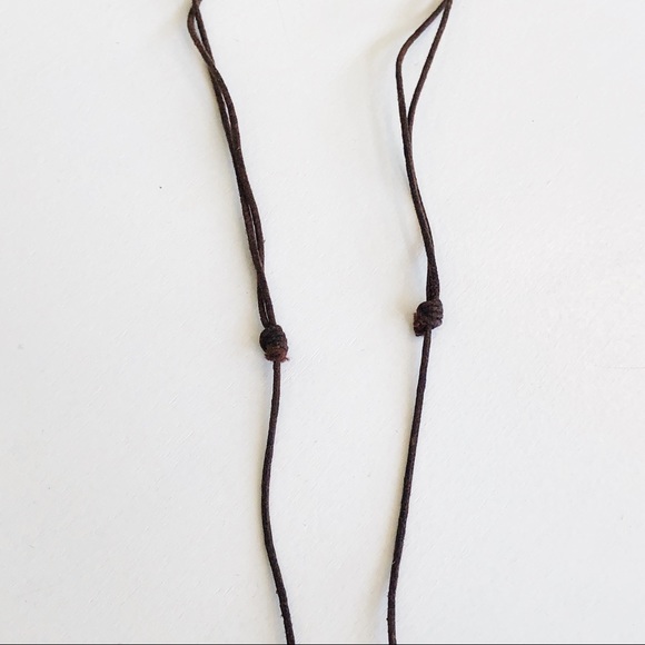 turquoise & brown adjustable circle necklace - Picture 3 of 6